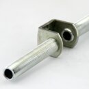 M10x1 Auslass-Gewindeadapter 22x18x21 mm aus gestanztem Eisen, verzinkt, mit M4 Erdungsschraube