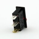 Wippschalter 1-polig, rot beleuchtet, 250V/10A, 31,6x11 mm