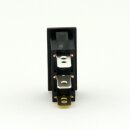 Wippschalter 1-polig, rot beleuchtet, 250V/10A, 31,6x11 mm