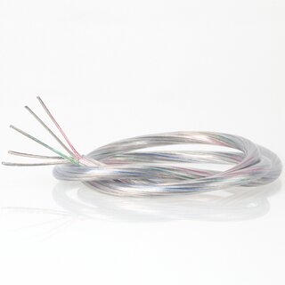 PVC/FEP-Lampenkabel transparent 5-adrig 5x0,75 mm &ndash; hitzebestndiges Rundkabel - Meterware