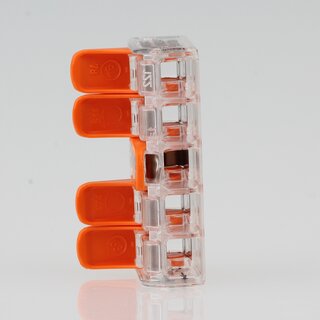 10 x Wago 221-415 Compact Verbindungsklemme 5-polig, transparent, fr alle Leiterarten