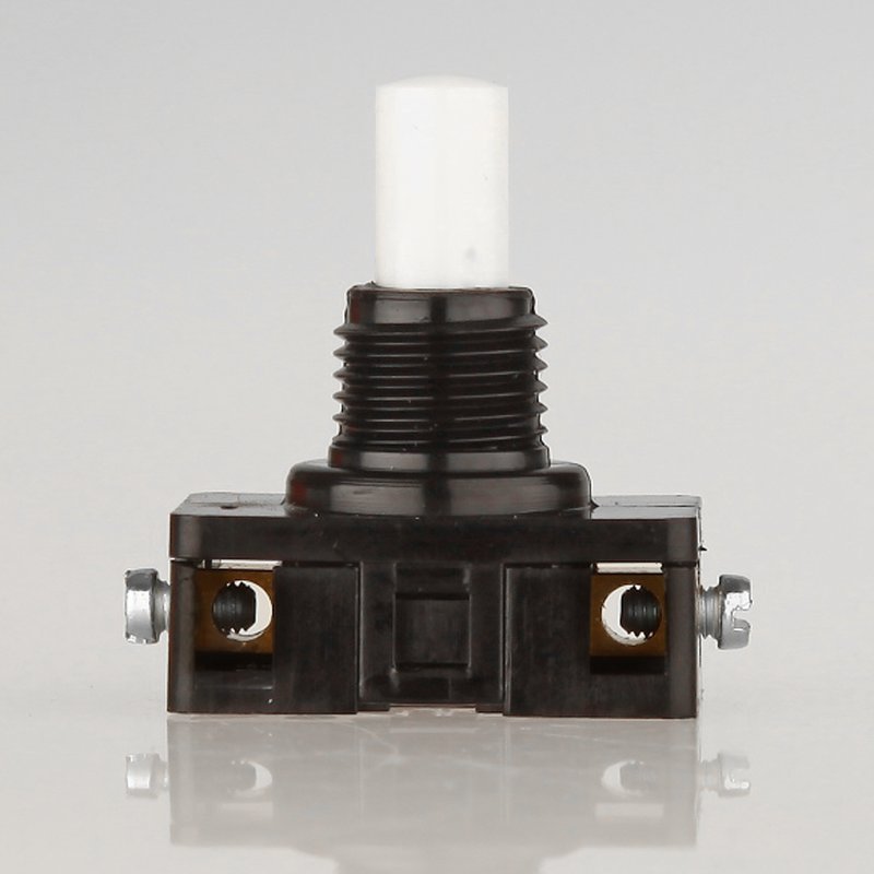 Lampen Einbauschalter Einbau-Druckschalter schwarz 250V/2A 8 mm Achse 1-polig 