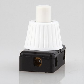 Lampen Einbauschalter Einbau-Druckschalter weiss 250V/2A 12 mm Achse 1-polig 
