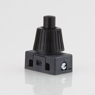 Lampen Einbauschalter &ndash; Einbau-Druckschalter schwarz, 250V / 2A, 8 mm Achse 1-polig