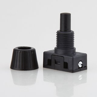 Lampen Einbauschalter Einbau-Druckschalter schwarz 250V/2A 12 mm Achse 1-polig