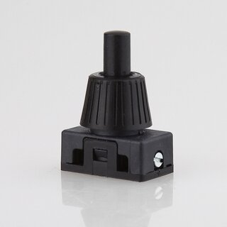 Lampen Einbauschalter &ndash; Einbau-Druckschalter schwarz, 250V / 2A, 12 mm Achse 1-polig