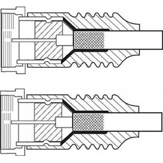 1,5 m SAT TV Antennen-Flachkabel F-Stecker auf F-Stecker vergoldet wei