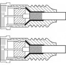 1,5 m SAT TV Antennen-Flachkabel F-Stecker auf F-Stecker vergoldet weiß