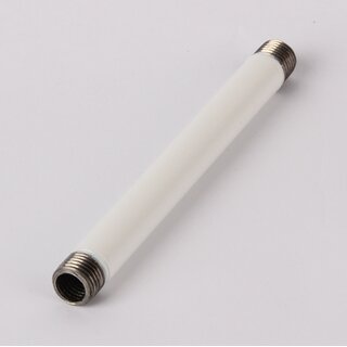 M10x1 Lampen Pendelrohr Metall wei &ndash; 100 mm &ndash; beidseitig Auengewinde