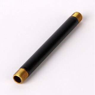 M10x1 Lampen Pendelrohr Metall schwarz &ndash; 100 mm &ndash; beidseitig Auengewinde