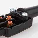 Kaltgerätekupplung gerade schwarz 250V/10A 3-polig mit Zugentlastung und Knickschutz – Kaiser