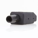 Kaltgerätekupplung gerade schwarz 250V/10A 3-polig mit Zugentlastung und Knickschutz – Kaiser