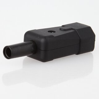Kaltgertestecker gerade schwarz 250V/10A 3-polig mit Zugentlastung und Knickschutz &ndash; Kaiser