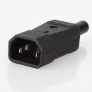 Kaltgerätestecker gerade schwarz 250V/10A 3-polig...