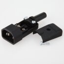 Kaltgerätestecker gerade schwarz 250V/10A 3-polig mit Zugentlastung und Knickschutz – Kaiser