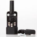 Kaltgerätestecker gerade schwarz 250V/10A 3-polig mit Zugentlastung und Knickschutz – Kaiser