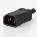 Kaltgertestecker gerade schwarz 250V/10A 3-polig mit...