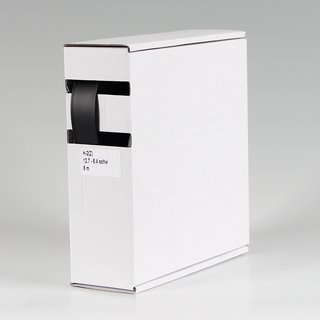 12,7 auf 6,4 mm 6 m Schrumpfschlauch-Box schwarz...