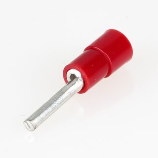 100 x Stiftkabelschuh rot isoliert fr Leitungsquerschnitt 0,5-1,5 mm