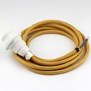 Textilkabel beige mit E14 Fassung Kunststoff wei und 2...