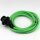 Textilkabel kiwi grün mit E14 Fassung Kunststoff schwarz und 2 Schraubringe