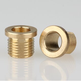 Trompeten-Nippel M10x1x8 &ndash; Messing 12x10 mm, mit Verdrehschutz