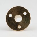 M10x1 Wandnippel / Scheiben-Nippel mit Aufbauscheibe Ø 26x21 mm, Messing poliert, 3 Befestigungslöcher