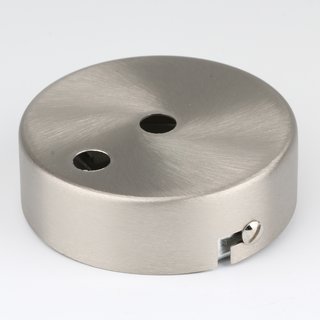 Lampen Metall Baldachin 80x25mm edelstahloptik für 2 Lampenpendel ohne Zugentlaster