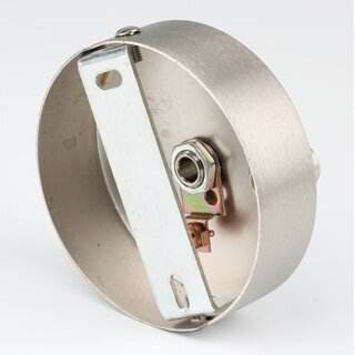 Lampen Zier-Baldachin Metall edelstahloptik  80 mm fr 2 Lampenpendel mit Metall-Zugentlaster