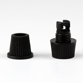 M10x1 Klemmnippel Zugentlastung Schwarz mit Quetschverbindung und Innengewinde aus Kunststoff
