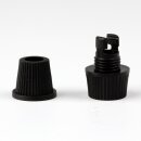 M10x1 Klemmnippel Zugentlastung Schwarz mit Quetschverbindung und Innengewinde aus Kunststoff