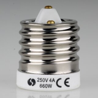 E40 auf E27 Adapter-Fassung Reduzierfassung, Porzellan 40x52 mm