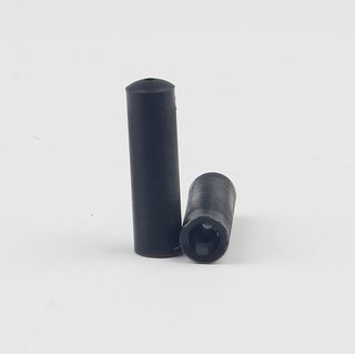 Kunststoff Knopf schwarz 6x21,5mm  fr Zugschnur