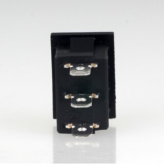 Wippschalter 1-polig, Umschalter EIN/AUS/EIN, schwarz, 250V/6A, 19x12 mm