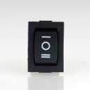 Wippschalter 1-polig, Umschalter EIN/AUS/EIN, schwarz, 250V/6A, 19x12 mm