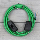 Textilkabel Anschlussleitung 2-5m grn mit Schalter und...