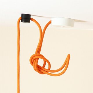 Lampen Distanz-Aufhnger &bdquo;Affenschaukel&ldquo; &ndash; Wei 30x25 mm, Kunststoff, Umlenkung von Kabeln