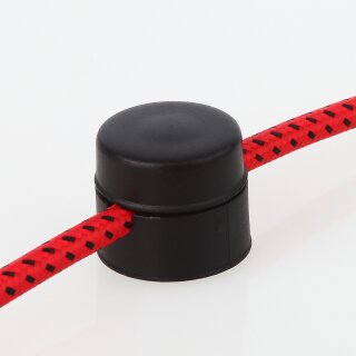 Lampen Distanz-Aufhänger „Affenschaukel“ – Schwarz 30x25 mm, Kunststoff, Umlenkung von Kabeln