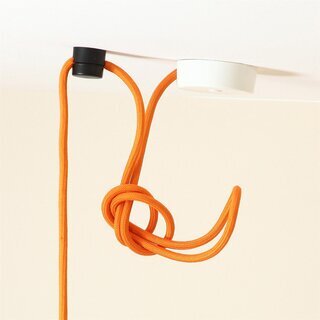 Lampen Distanz-Aufhnger &bdquo;Affenschaukel&ldquo; &ndash; Schwarz 30x25 mm, Kunststoff, Umlenkung von Kabeln