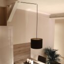 Lampen Distanz-Aufhänger „Affenschaukel“ – Braun 30x25 mm, Kunststoff, Umlenkung von Kabeln