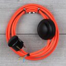 Textilkabel Anschlussleitung 2-5m neon-rot mit...
