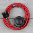 Textilkabel Anschlussleitung 2-5m rot-schwarz mit...