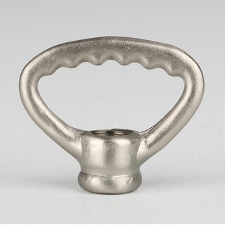 Zahnringnippel Messing nickel-matt M10x1 Innengewinde &ndash; Edelstahloptik, dreieckig,  42 mm