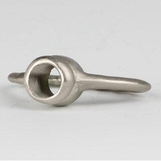 Zahnringnippel Messing nickel-matt M10x1 Innengewinde &ndash; Edelstahloptik, dreieckig,  42 mm