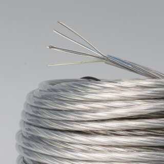 FEP/PVC-Lampenkabel transparent 5-adrig 5x1,5 mm² – Rundkabel, feindrähtig - Meterware