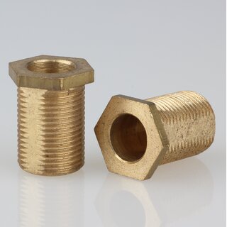 Sechskant-Trompeten-Nippel M13x1x18 &ndash; Messing 15x20 mm, mit Verdrehschutz