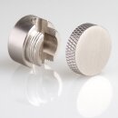 Lampen  Abzweig Baldachin 72x22 Metall edelstahloptik mit Zierkappe und Distanz-Aufhänger