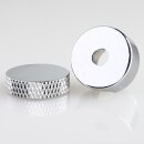 Lampen Abzweig Baldachin 72x22 Metall verchromt mit Zierkappe und Distanz-Aufhänger