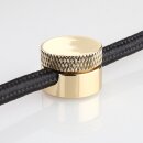 Lampen Abzweig Baldachin 72x22 Metall Messing poliert mit Zierkappe und Distanz-Aufhänger