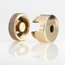 Lampen Abzweig Baldachin 72x22 Metall Messing poliert mit Zierkappe und Distanz-Aufhänger